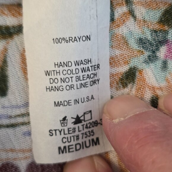 🔴Lovely J Women's Blouse Balloons Sleeves Floral Deep V neck Multicolor Medium - Picture 8 of 11